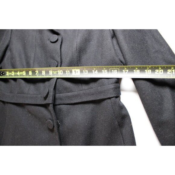 Nine West Womens Black Wool-Blend Long Sleeve Overcoat Size 10 🖤 Classic Button - Picture 7 of 12